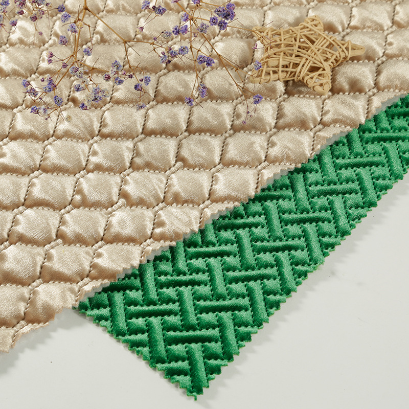 鞋帽靠垫丝绒方形格超声波压花面料 手袋衣棉袄高周波压棉