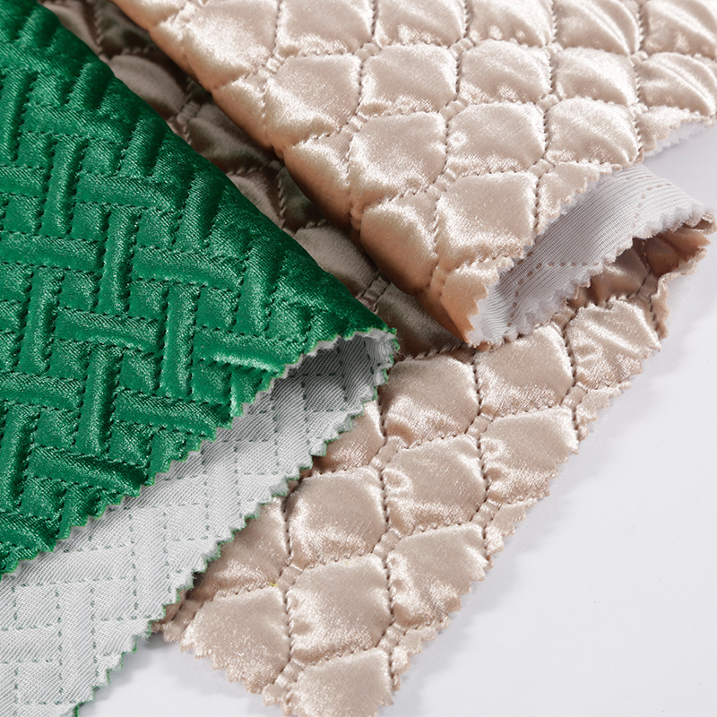 鞋帽靠垫丝绒方形格超声波压花面料 手袋衣棉袄高周波压棉