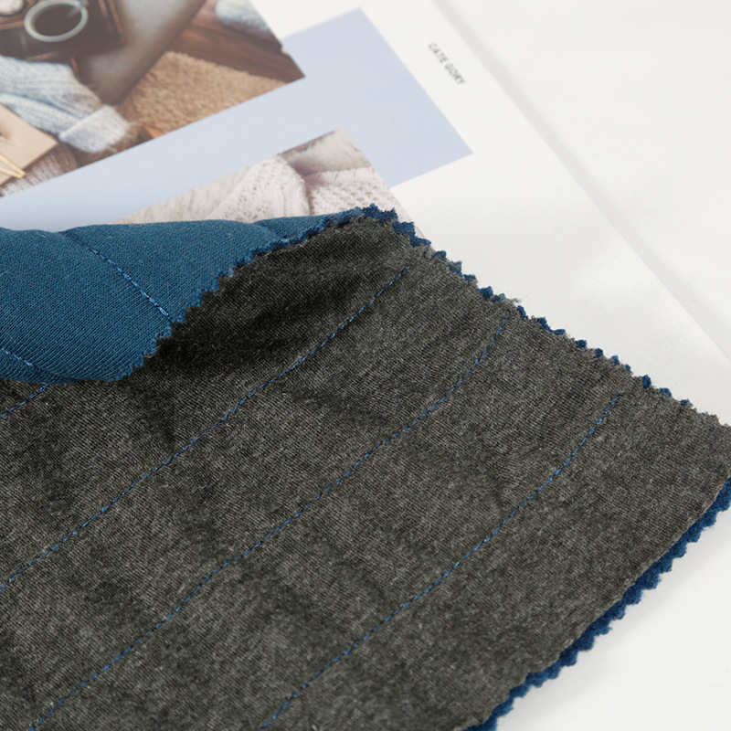 条形绗绣绗棉面料 秋冬潮流裥棉棉服服装面料暖绒时尚保暖