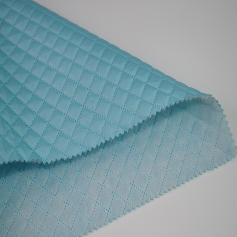 定制春亚纺桃皮绒超声波压棉面料高周波夹棉棉服沙发坐垫