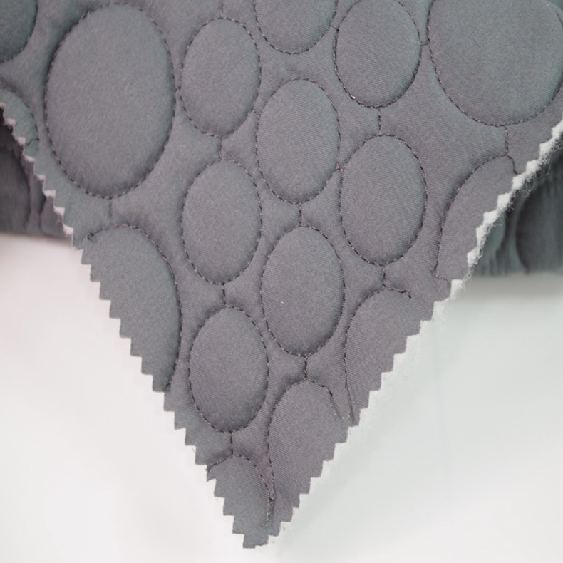 绣花面料 渐变圆形双面绗缝绗绣布加工 电脑绣花棉服羽绒服面料