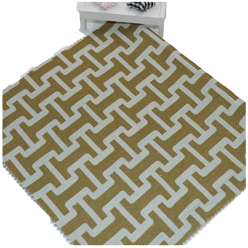 厂家直供全棉数码印花面料几何图案帆布箱包布料纯棉布料面料批发