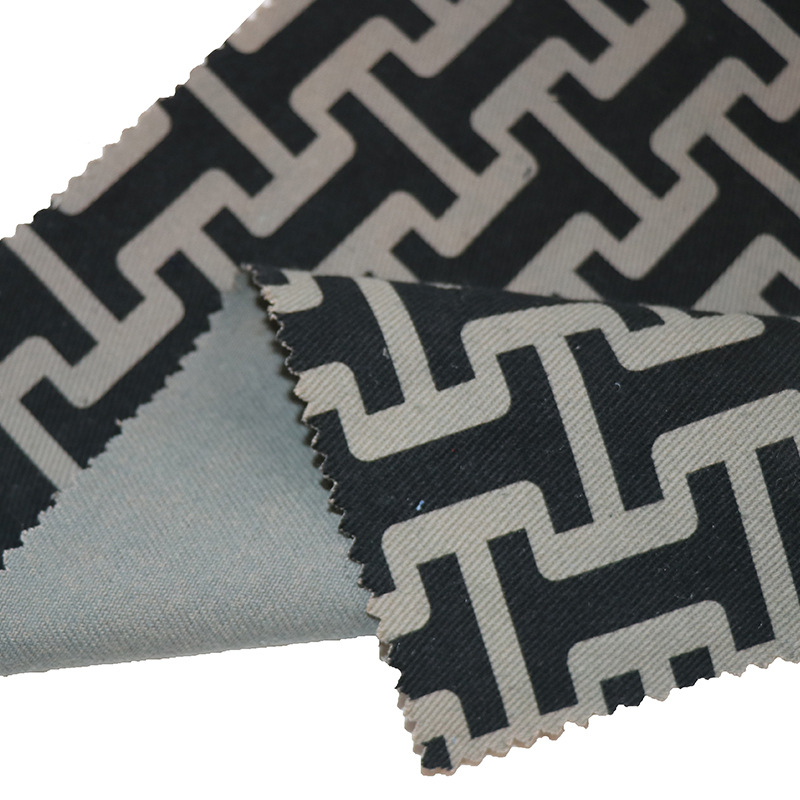 杠铃几何图案全棉数码印花布料功能性箱包内衬印花面料批发复古风