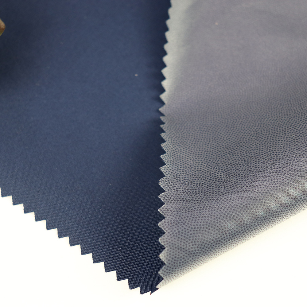 75D夹克面料染色膜贴合防水涂层羽绒服布料涤纶冲锋服涤纶面料