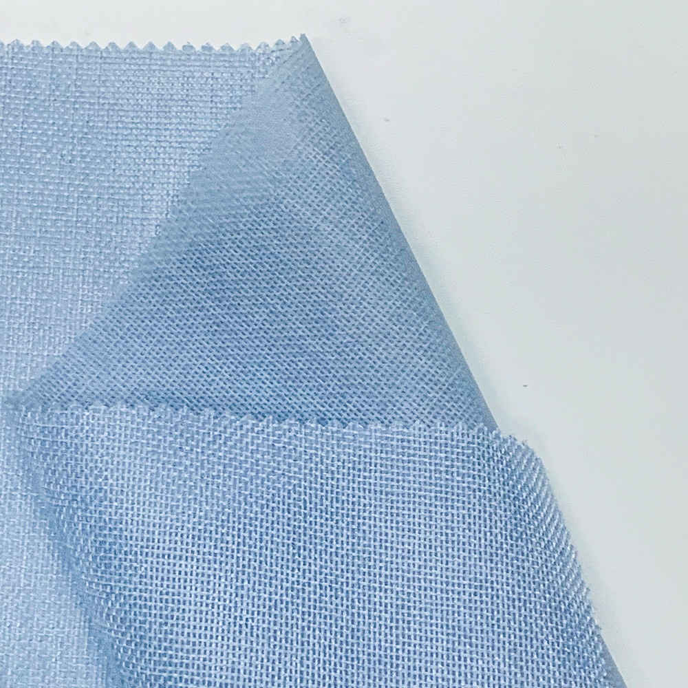 TPE仿麻面料 200g平纹染色全涤布 桌布箱包台布面料 厂家直供