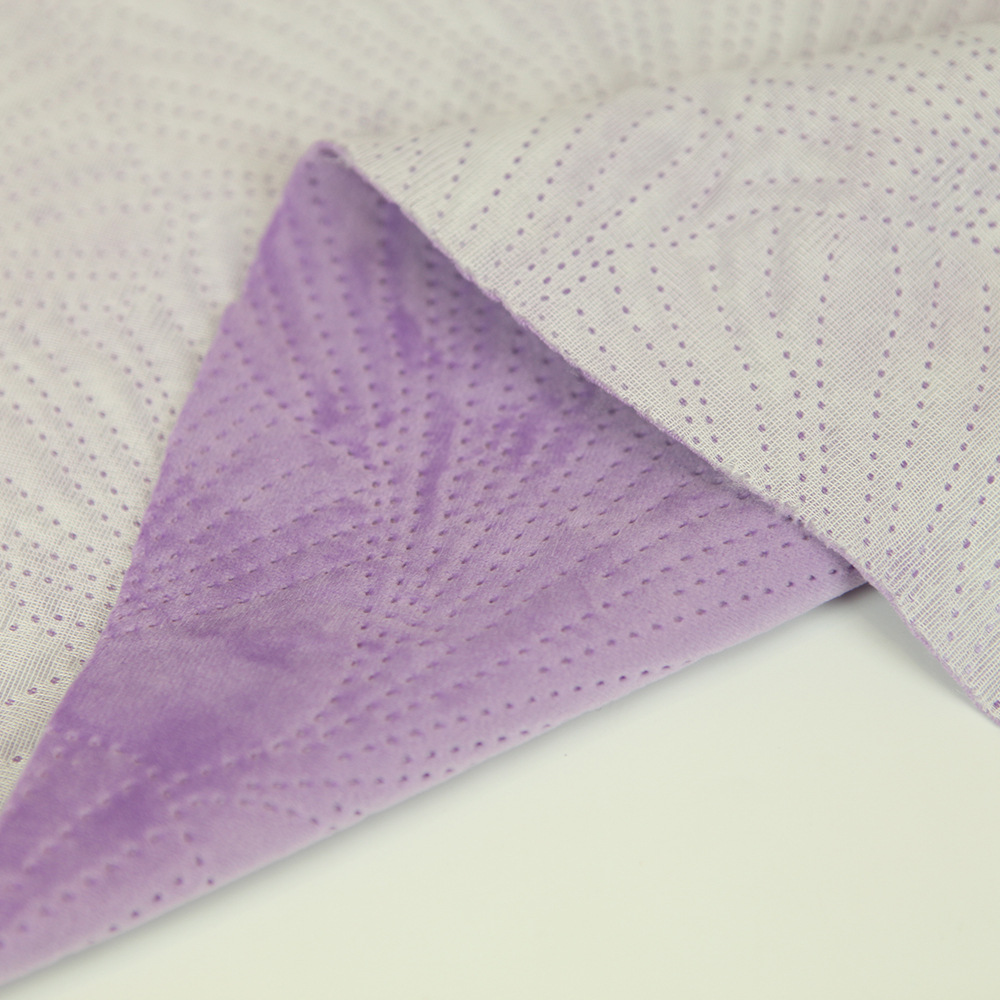 紫色丽丝绒涤纶布 银杏叶超声波压花面料 秋冬靠垫抱枕面料 厂家