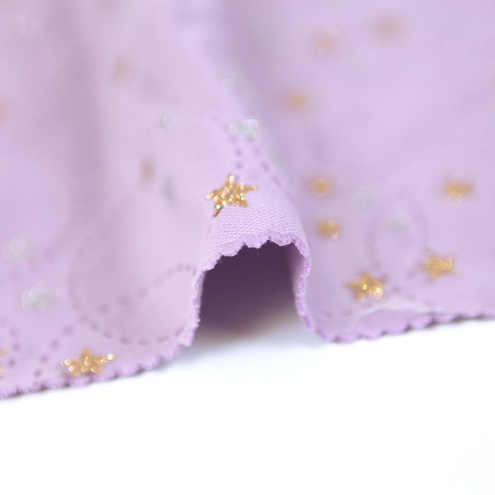 全涤网布洒金紫色丽丝绒 双圆圈超声波面料 秋冬家纺时装面料