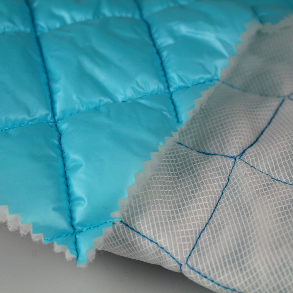 涤塔夫全涤布5*5菱形格绗缝夹棉绗棉布料可定制靠垫抱枕绗绣花布