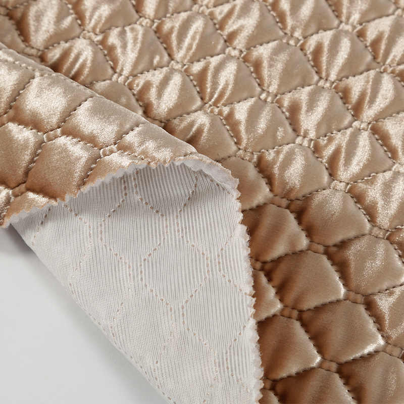 鞋帽靠垫丝绒方形格超声波压花面料 手袋衣棉袄高周波压棉