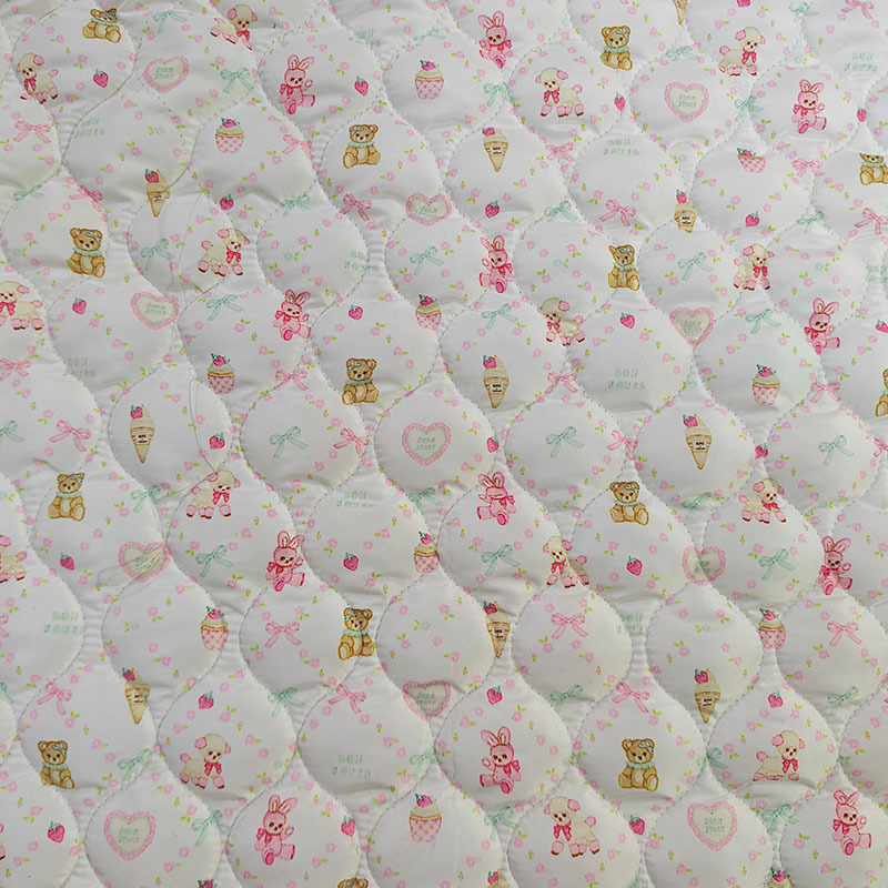 定制数码印花绗缝夹棉包面料北极绒复合保暖秋冬棉服布宠物用品