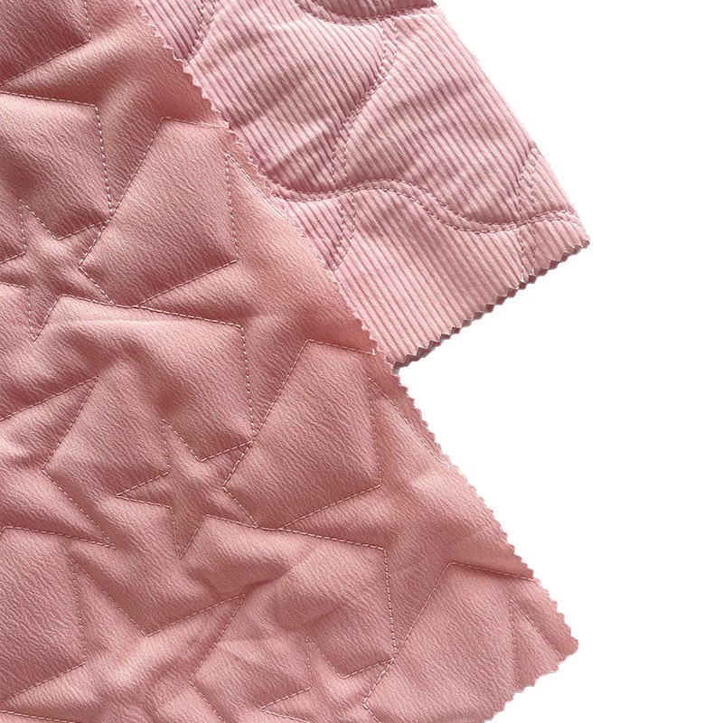 定制绗棉花型绗缝夹棉包面料衍缝绣花布刺绣服装包包diy设计布