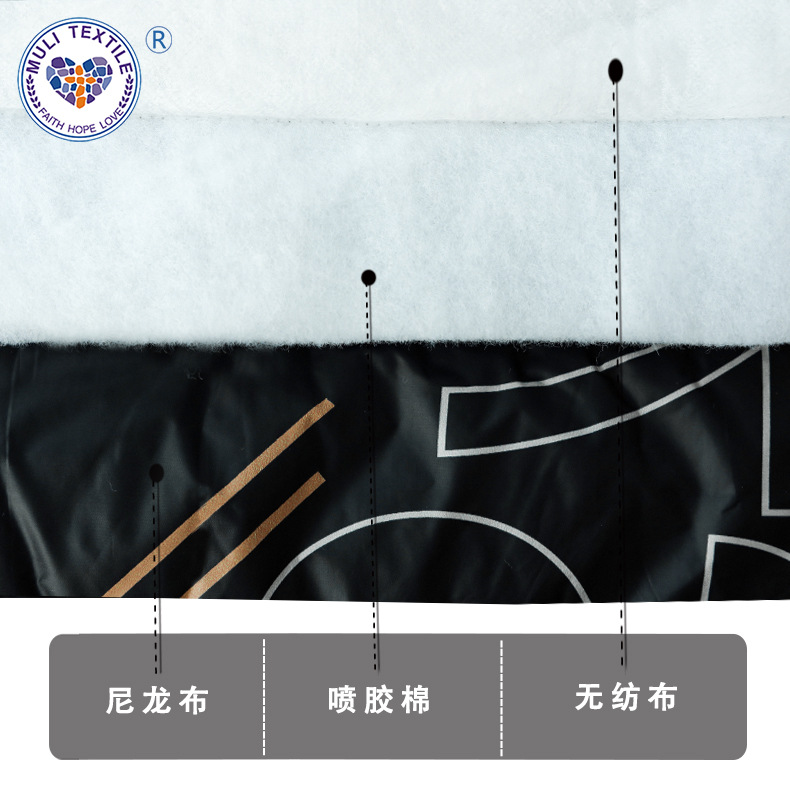 黑底风印花 羽绒服棉服面料 尼龙冷转移数码印花工厂清仓