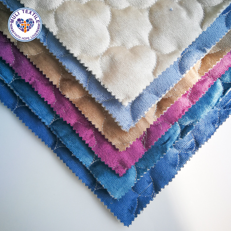 自有工厂荷兰绒夹棉布料绗缝绗绣加工服装家纺辅料绗棉面料批发