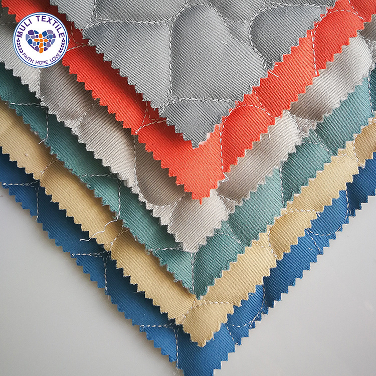 自有工厂 荷兰绒爱心花型 夹棉绗缝 沙发垫烤火罩 绗绣布料批发