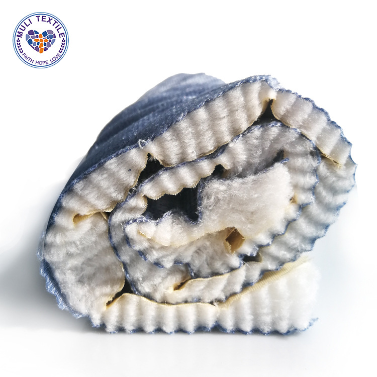 自有工厂荷兰绒夹棉布料绗缝绗绣加工服装家纺辅料绗棉面料批发