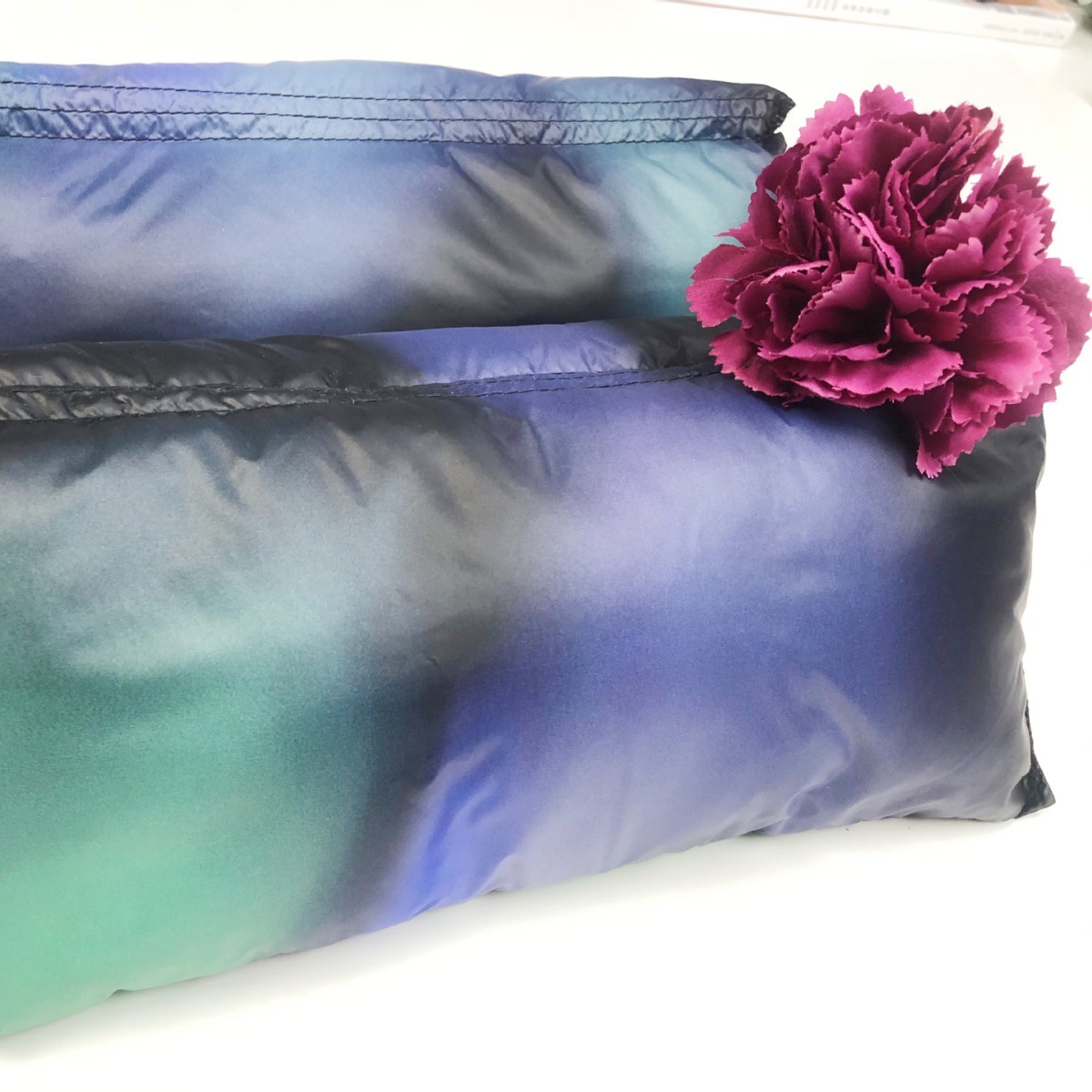 仿扎染风格尼龙数码印花 蓝黑渐变色 尼丝纺羽绒服棉服面料