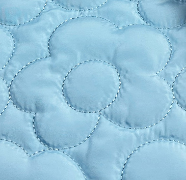 花朵三明治绗缝夹棉面料衍缝棉布喷胶棉三合一绗缝布料刺绣布箱包