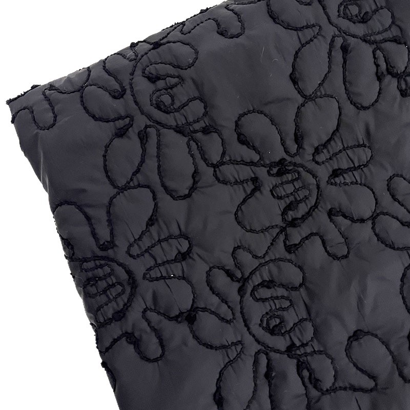 定制绳绣绗棉料绣花布绗缝夹棉包面料棉服裙子设计师面料立体绣花