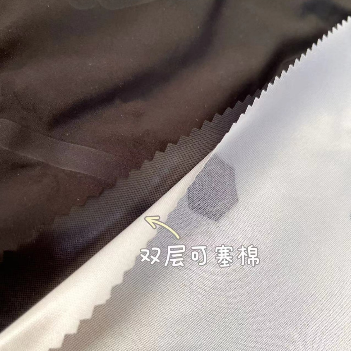 400t春亚纺超压全消光印花充绒羽绒服面料三防面料涤纶面料染色布