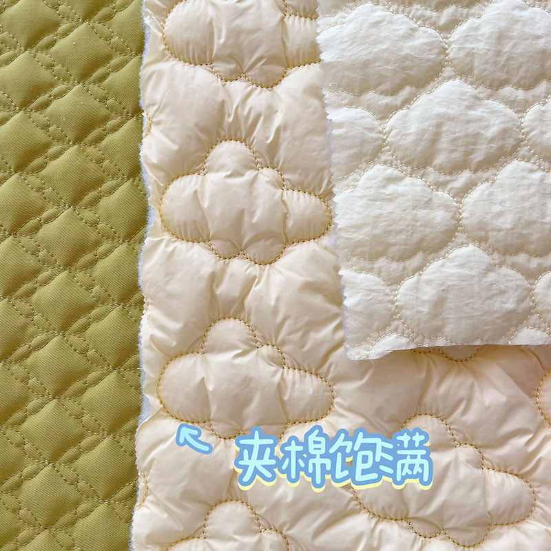 定制绗缝棉布料日韩包包服装桌垫绗绣绗棉夹棉布文具盒痛包童装布