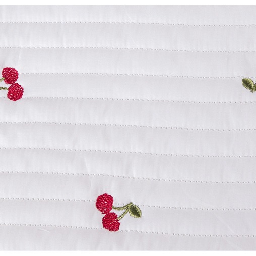 纯棉刺绣绗棉羽绒服面料布横条夹棉布小熊全棉加厚绗绣绗缝面料