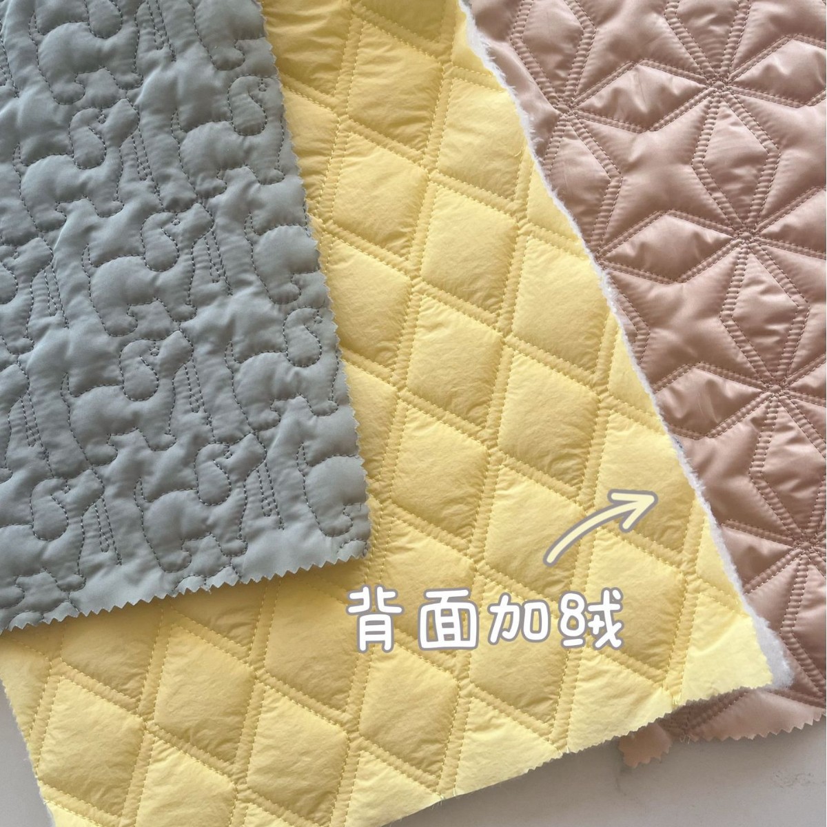 定制花型绗缝夹棉布绣花刺绣布设计师面料韩国面料包包服装布料