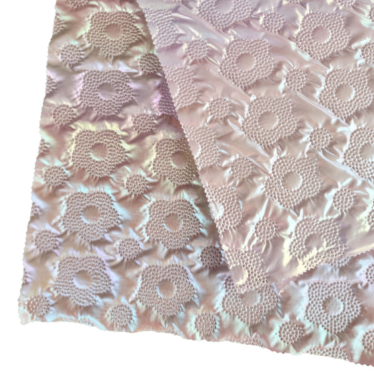 炫彩超声波压花夹棉面料3d立体棉服箱包布料绗缝夹棉包文具