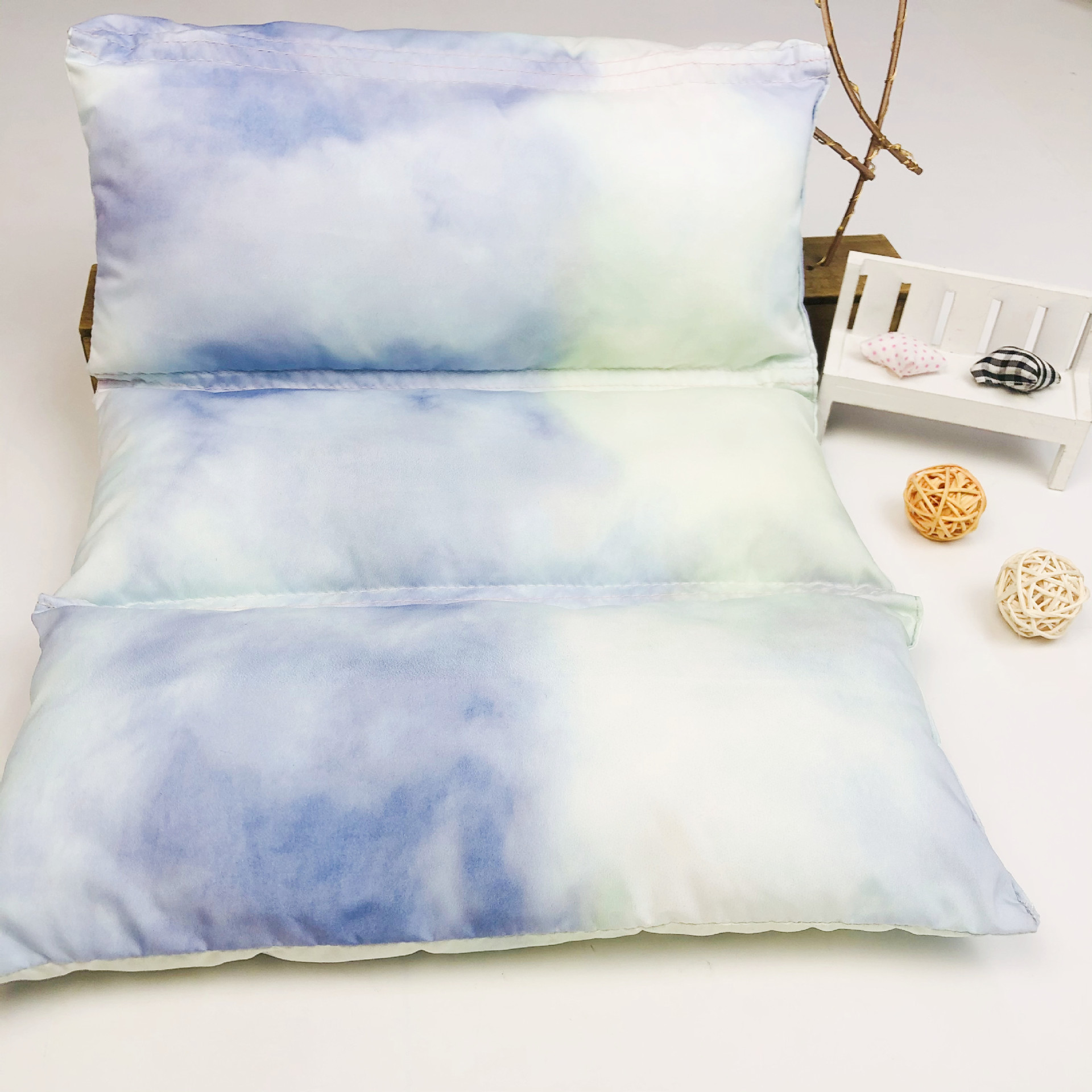 涤纶羽绒服棉衣面料棉服热转印底布扎染数码印花布现货批发