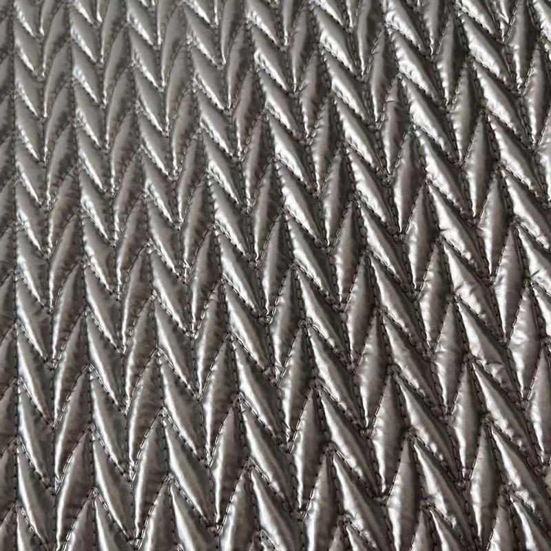 牛筋弹力绣面料棉服辅料立体绣花绗缝夹棉包秋冬绣花面料裥