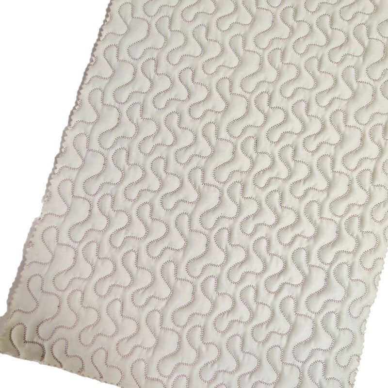 不规则绗缝夹棉面料摇粒绒复合冬季保暖布宠物用品棉服包包绣花布