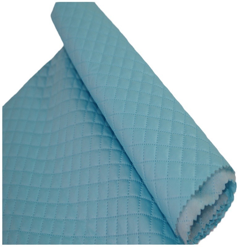 定制春亚纺桃皮绒超声波压棉面料高周波夹棉棉服沙发坐垫