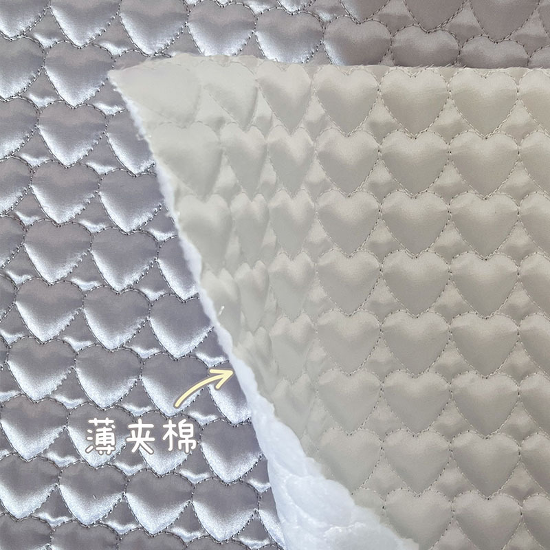 绗缝棉布料绣花面料衍缝绗绣爱心绗棉化妆包文具盒痛包服装面料