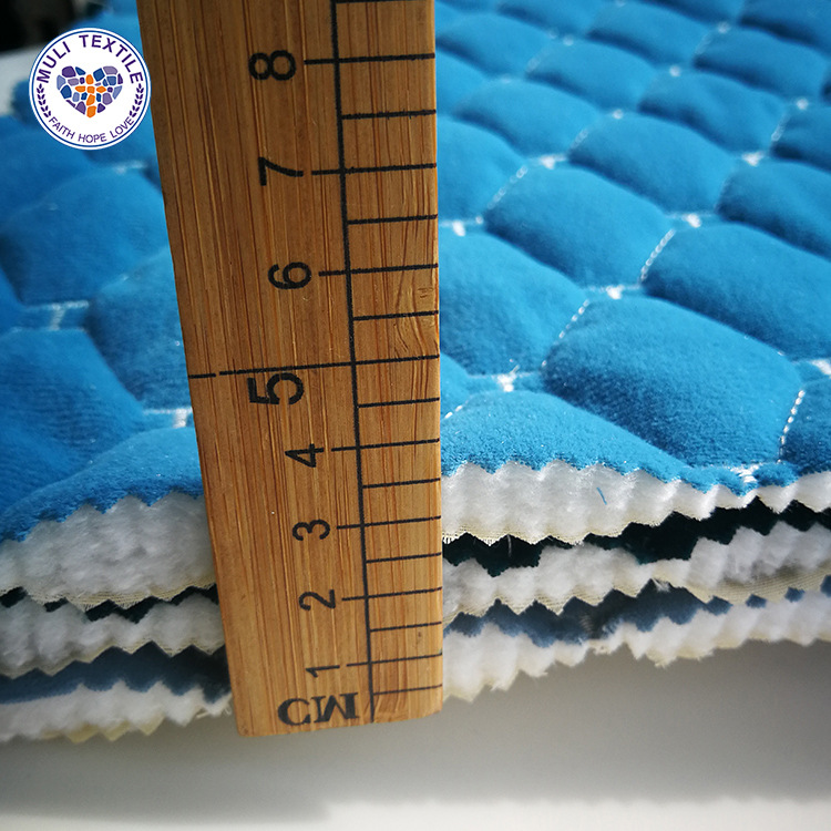 自有工厂 荷兰绒 绗缝夹棉 菱形H花型 重工面料 沙发垫布料批发