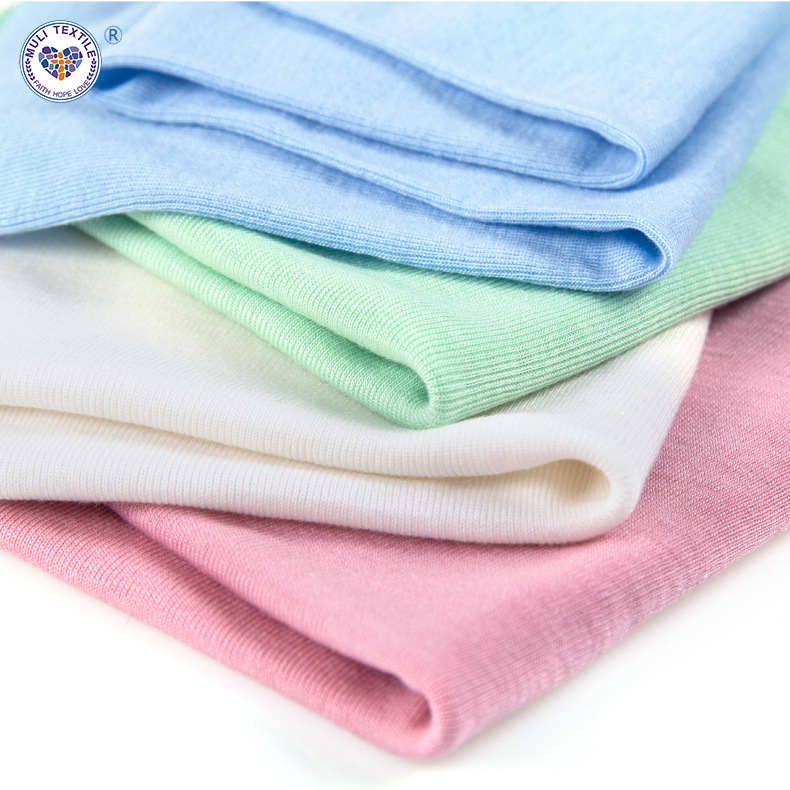 莱赛尔多巴胺面料布弹力螺纹针织T恤兰精天丝羊毛抗菌布料批发