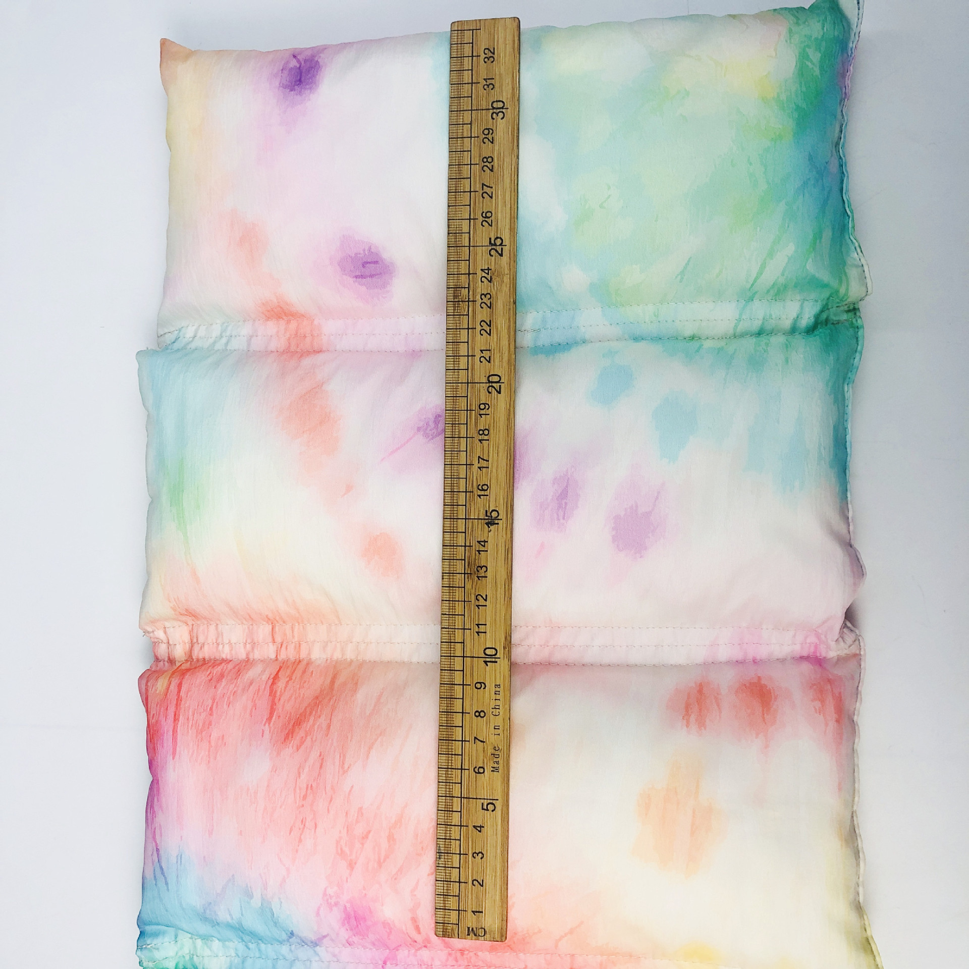 仿扎染风格数码印花 七彩旋涡层次感渐变色 羽绒服棉服面料