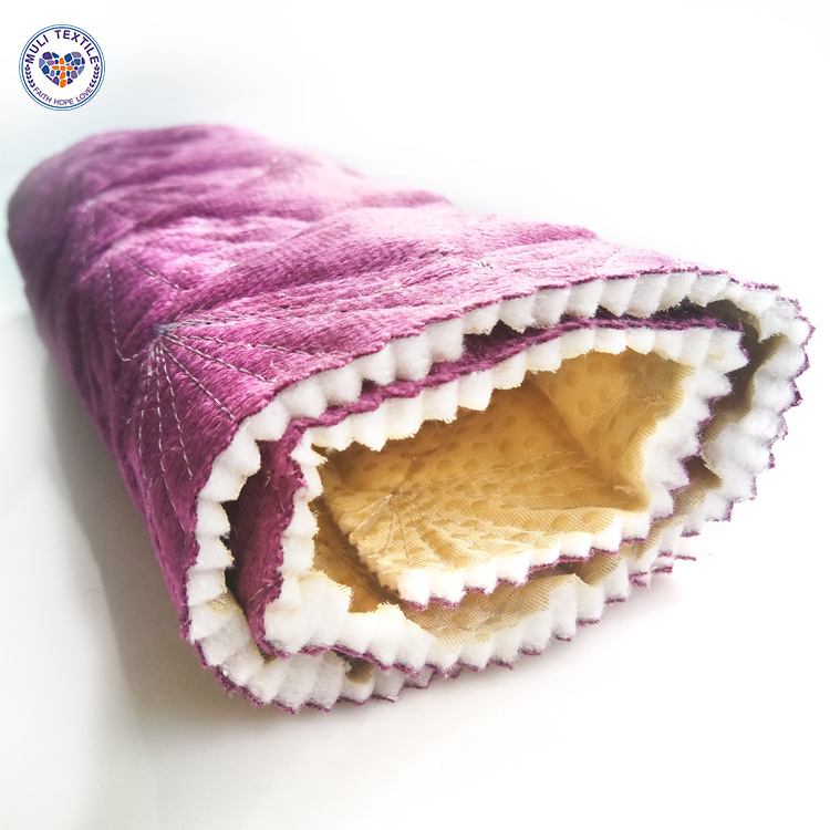 荷兰绒 贝壳花型 绗缝夹棉 滴塑防滑 汽车坐垫 沙发垫布料批发